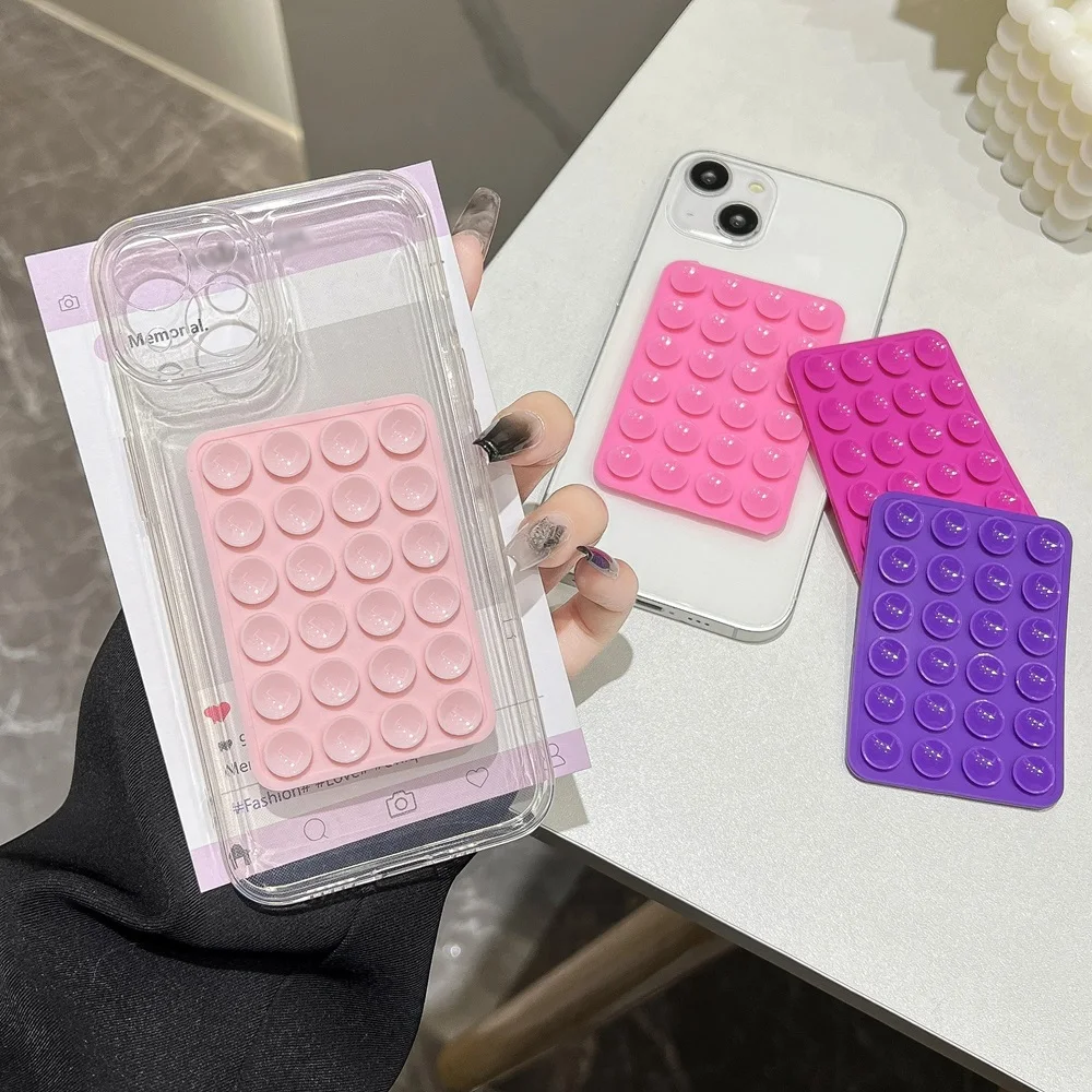 3D Suction Cup Airbag Transparent Phone Case - Soft Shockproof Cover