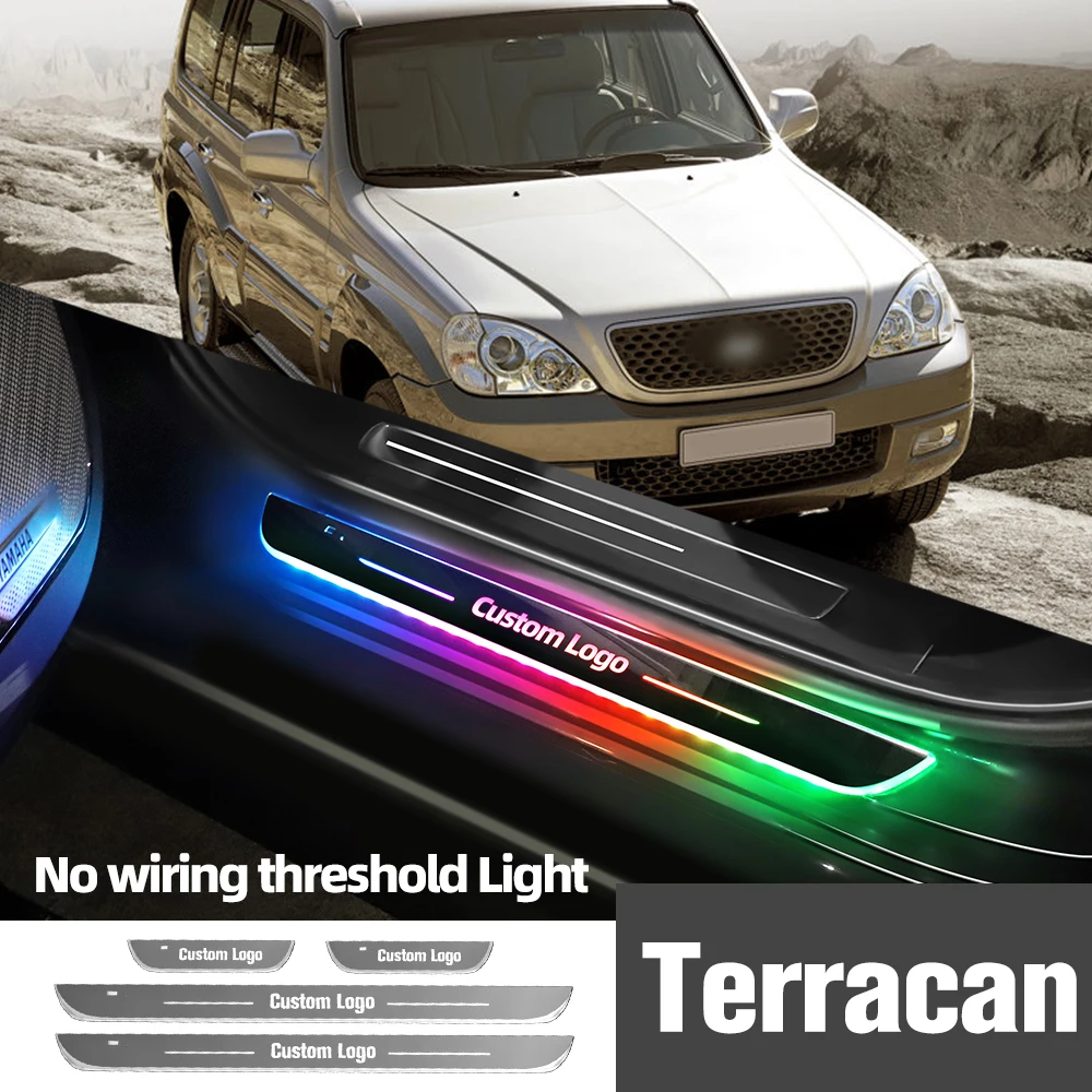 

For Hyundai Terracan 2001-2007 2004 2005 2006 Car Door Sill Light Customized Logo LED Welcome Threshold Pedal Lamp Accessories