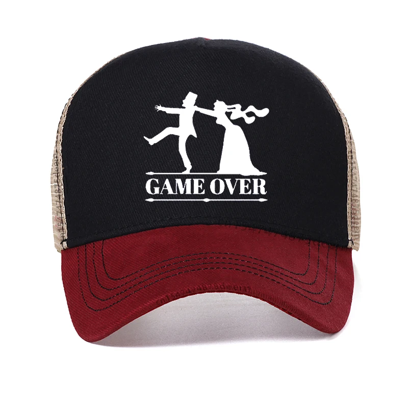 

Game Over Bride Groom Bachelor Party Funny Baseball Cap summer men women cool mesh ventilation snapback hat gorras