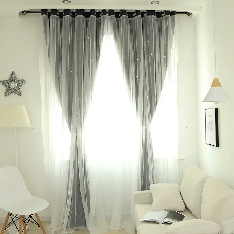 

21569-stb-полые тюлевые шторы для спальни, оконные занавески для гостиной, прозрачные шторы, занавески на заказ
