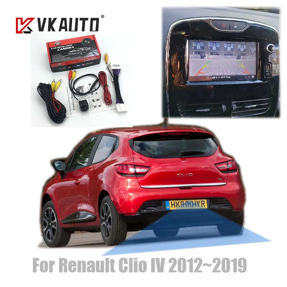 Vkauto Telecamera Per Retromarcia Per Renault Clio 4 Iv 2012 2013 2014 2015 Clio 4 2012 ~ 2019 Adattatore Per Schermo Oem Cavo Telecamera Di Retromarc