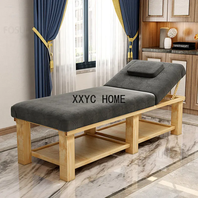 

Portable Body Massage Tables Home Moxibustion Therapy Bed Solid Wood Folding Massage Tables Aesthetic Stretcher for Salon C