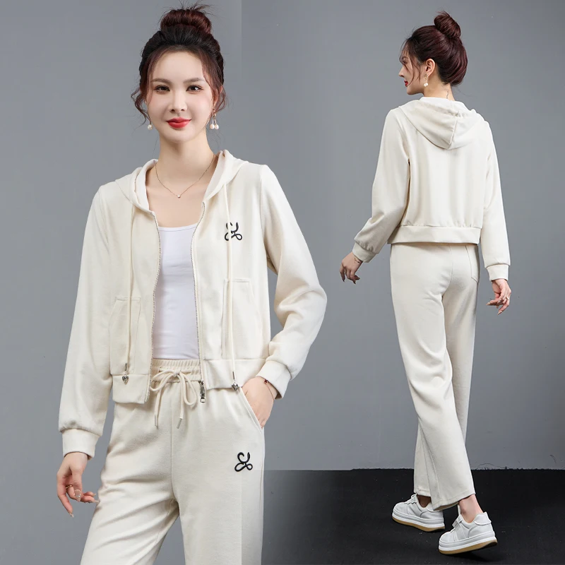 Leisure sports suit for women 2024 Spring Autumn collection, new women's clothing, fashionable and western-style morning run, hood_voghion.com
