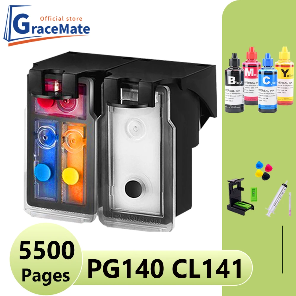 Popular In The Americas Pg140 Cl141 Refillable Ink Cartridge Pg 140 Cl 141  Compatible For Canon Pixma Mg3610 Mg2580 Mg2400 2500 - Ink Cartridges -  AliExpress