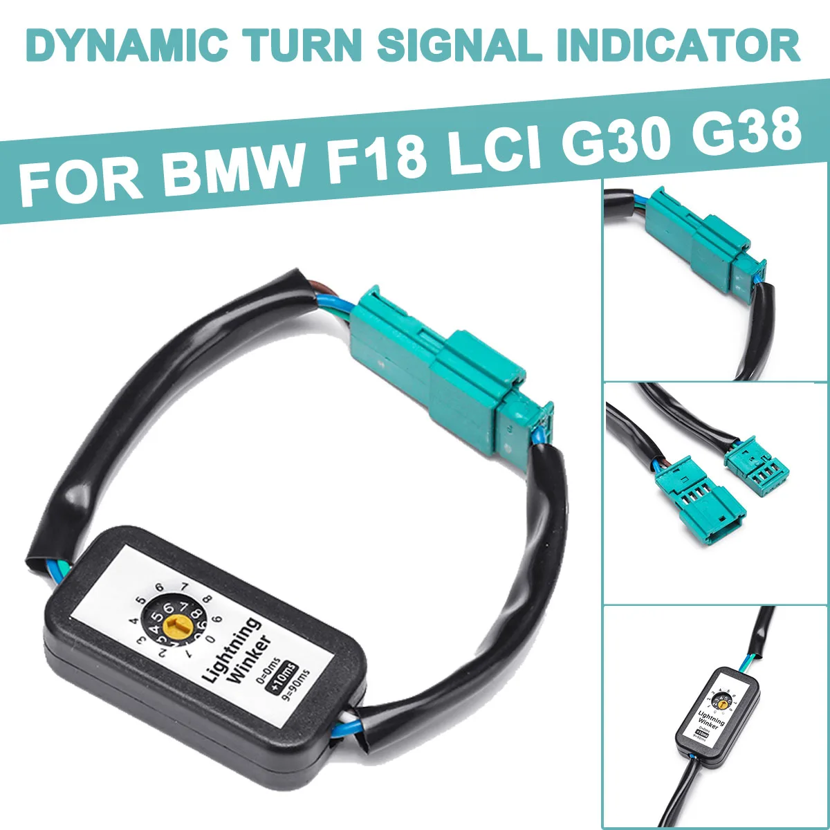 

For BMW F18 LCI G30 G38 2pcs Dynamic Add-on Module Cable Wire Harness Adapter Left&Right Turn Signal Indicator LED Taillight