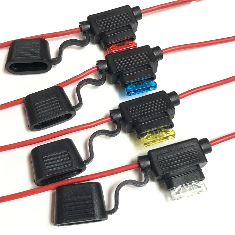 

Car Mini Blade Fuse Holder In-Line Splash-proof Box 32V 30A With Fuses Blade Wire Cutoff Switch Socket Automotive Fuse Socket