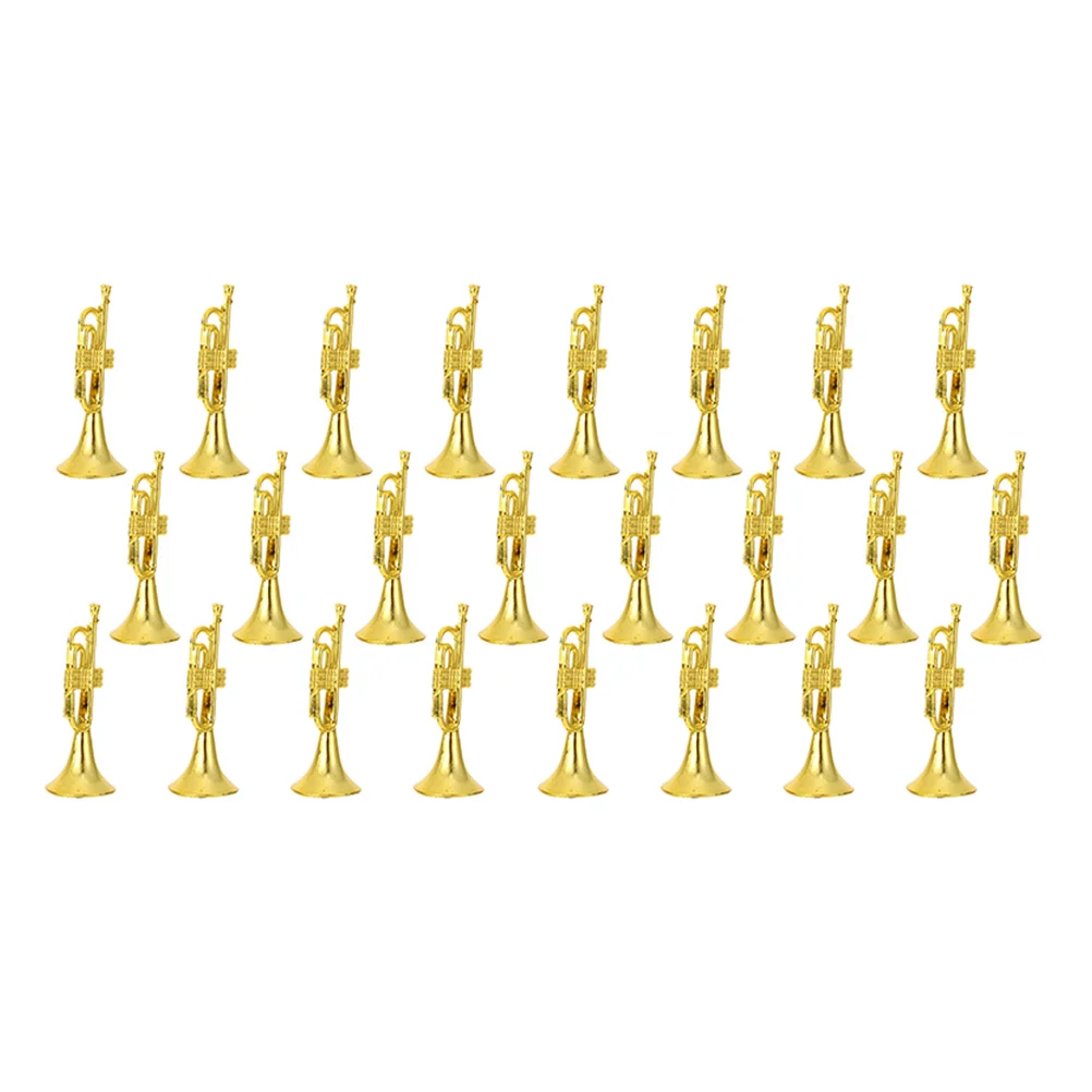 24 Pcs Musical Instrument Model Trumpet Mini DIY Adorn Instruments Wreaths Decor Toy House Ornament Christmas Tree