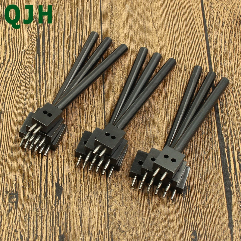 Leather Hole Punch Leather Craft Tools 4-8mm Spacing Leather Hole Punches DIY Hand Perforated Round Stitching Punch Tools Hole Cut Leather Punching Tool 2/4/6/Hole