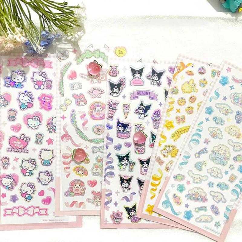 

Sanrio Japanese Goo Card Decoration Hand Ledger Decoration Sticker Kuromi Melody DIY Material Toy Kawaii Gift