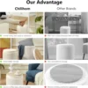 Round Ottoman with Storage Set of 2 Upholstered Velvet Vanity Stool for Makeup Lines Support 300lbs Ottomans Multifunctional Foo 6