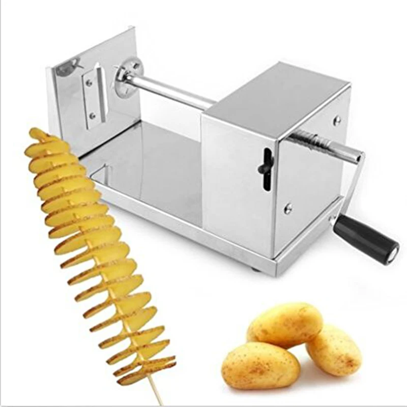Stainless Steel Tornado Potato Tower Crane Spiral Potato Chip Machine Manual Semi-Automatic Stretching Tower Machine