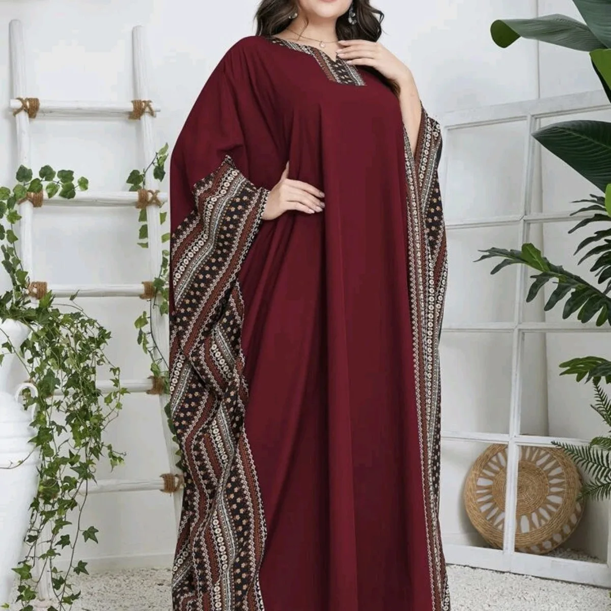 Abaya For Women Ramadan Gurban Moroccan Caftan Kaftan With Bat Sleeves Muslim Arab Dubai Robe Dress Loose Elegant Clothing