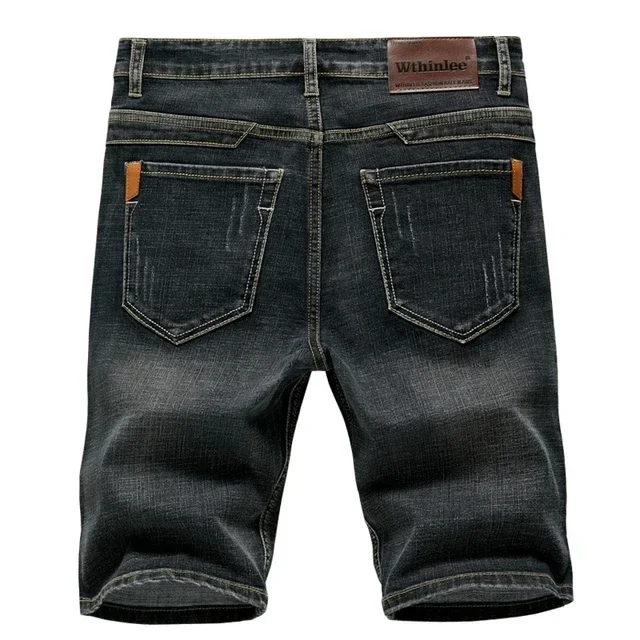 2025 Summer New Men's Denim Shorts Classic Black Blue Thin Section Fashion Slim Business Casual Jeans Shorts Male Brand 6