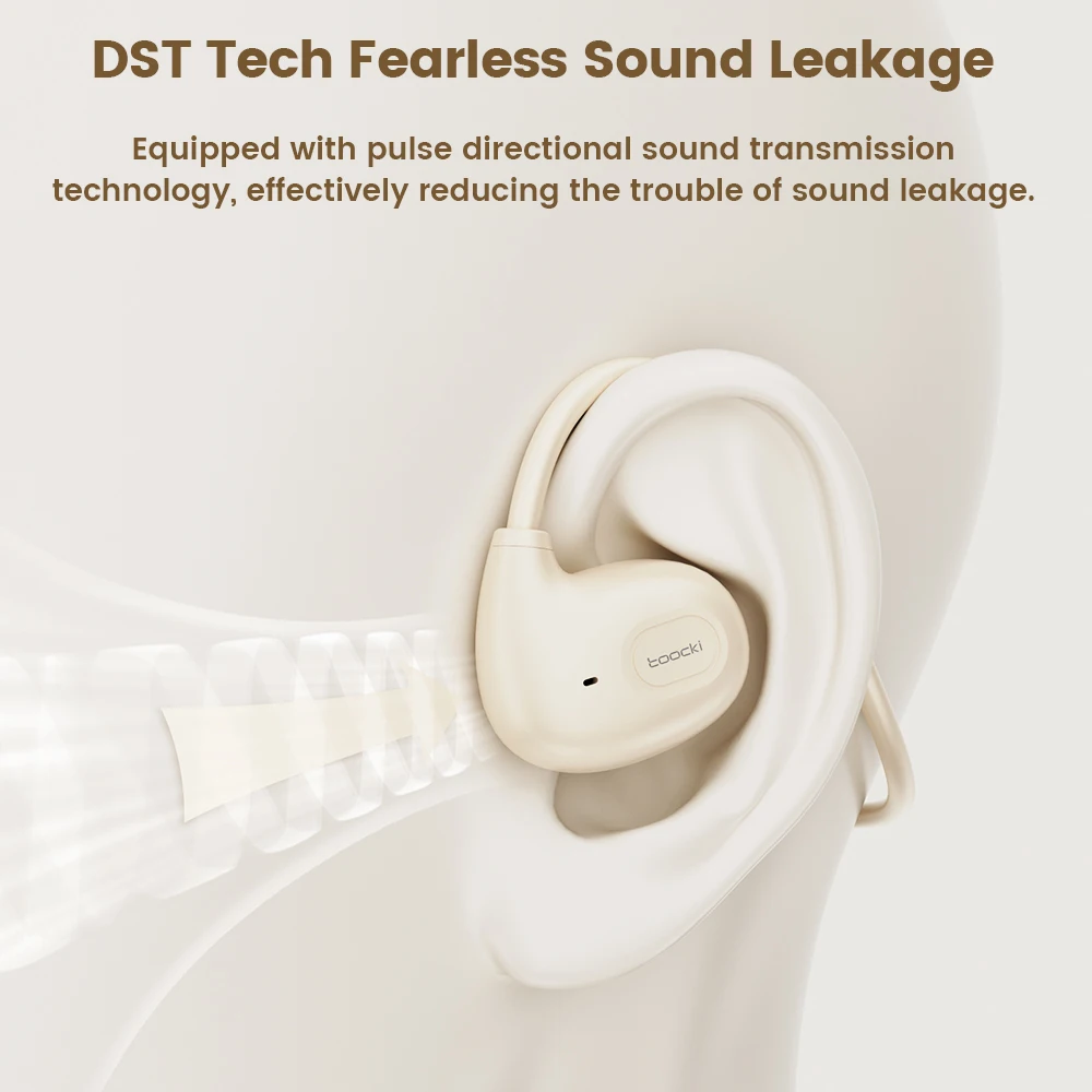 Toocki Air Conduction Earhook Wearing Headphones Bluetooth 5.3 Earphones with Mic Gaming Sports Hi-Fi Stereo Headset for Phones 2