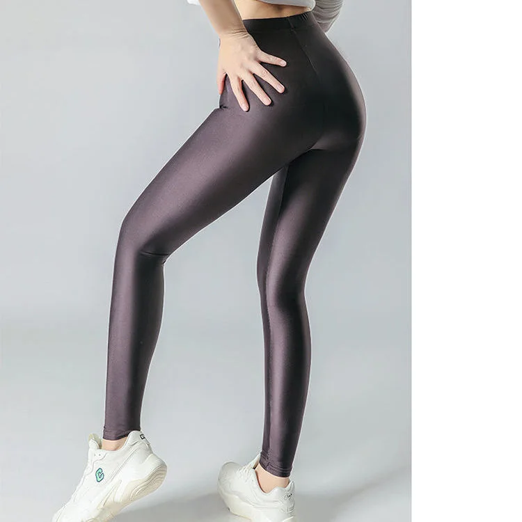 Glossy Shiny High Waist Plus Size Leggings Women's Satin Fitness Leggings  Running Workout Yoga Pants Tight Bottoms - AliExpress