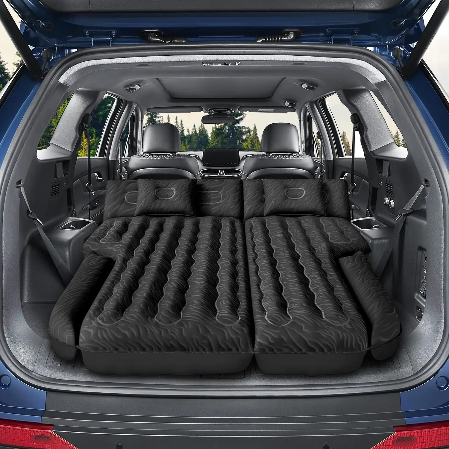 Inflatable SUV Air Mattress Bed Car Mattress for SUV Double-Sided Flocking Travel Camping Bed Car Air