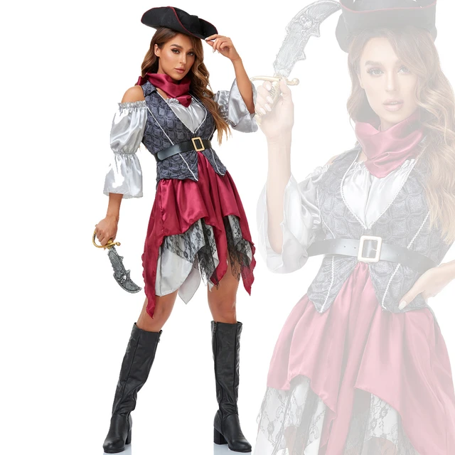 Disfraz de cosplay de Halloween Chaleco de pirata femenino Vestido