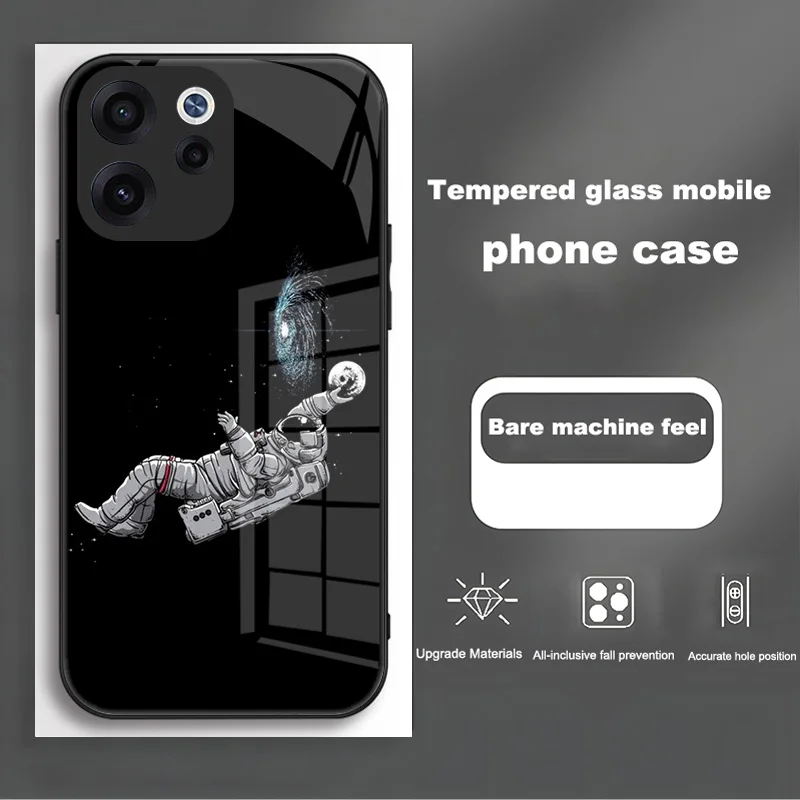 Luxury Shockproof Tempered Glass Phone Case with Full Camera Protection