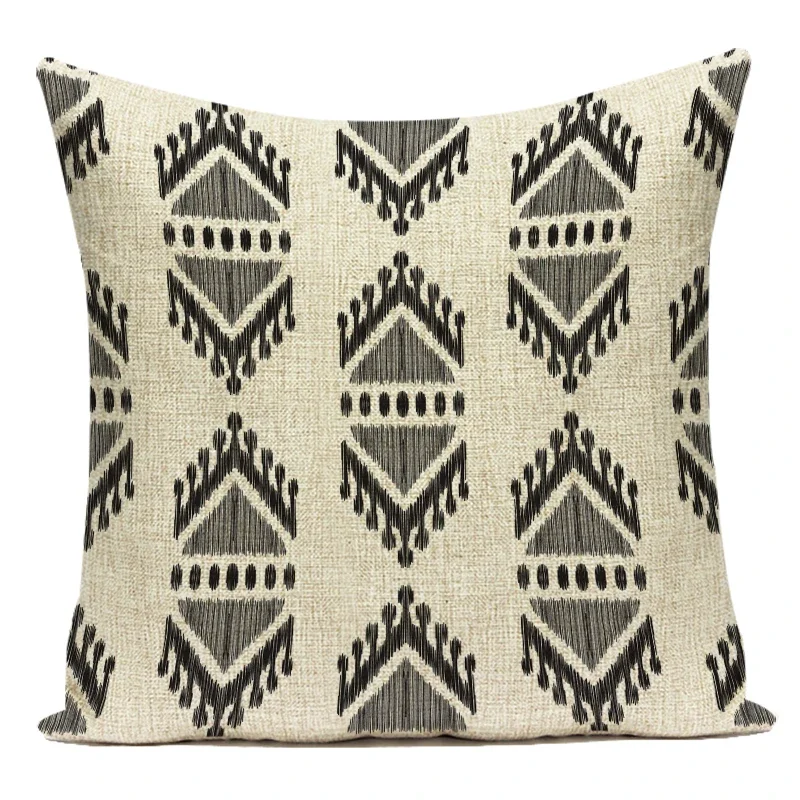 Vintage Boho Geometric Cotton Linen Decorative Throw Pillow Cover