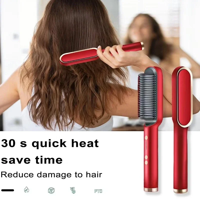 مشط تجعيد الشعر الساخن، مشط كهربائي للشعر المستقيم...