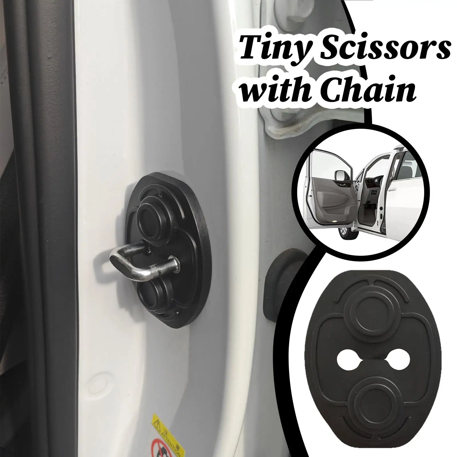 Car Door Lock Protective Cover Door Closing Shockproof Cushion Latch Cover Protector Shock Absorber Silent Guard Trim Decoration