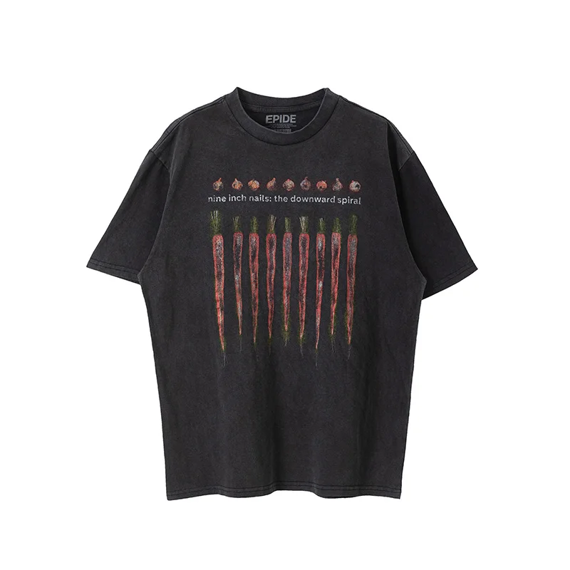 トップス NINE INCH NAILS HEAD & NAIL vintage Tee Vintage NIN Nine-inch Nail Rock Band Round Neck Oversized T