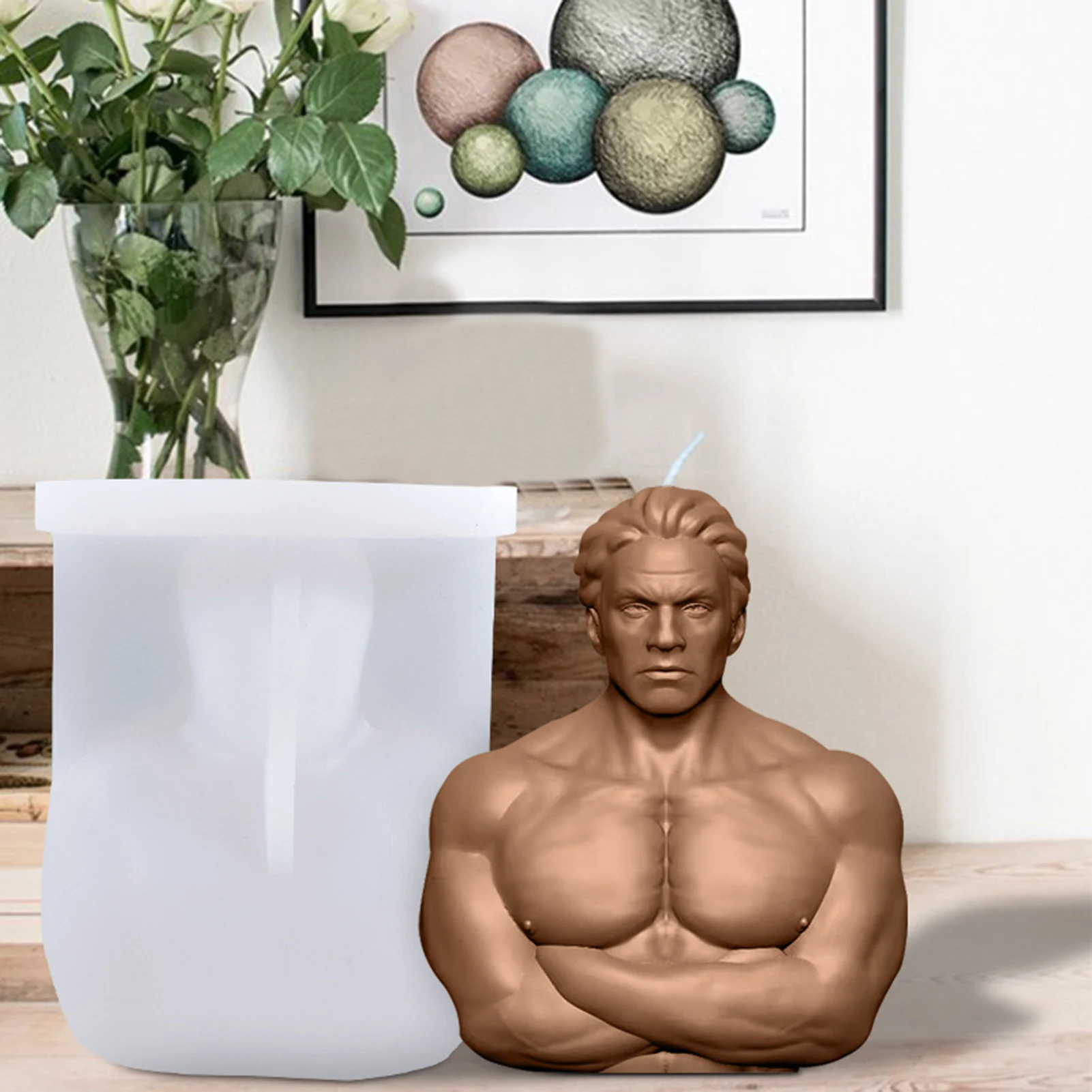 Muscular Male Candle Silicone Mold 3D Male Body Men Figure Casting