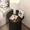 Round Fluted End Table, Small Accent Pedestal Side Table, Wood Fluted Nightstand Bedside Table for Living Room, Handcrafted Fin 6