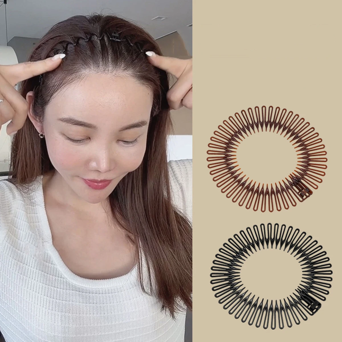 

Fashion Invisible Stretch Hairband For Women Plastic Flexible Circle Headband Wavy Hair Hoop Face Wash Fixed Hair Accessories