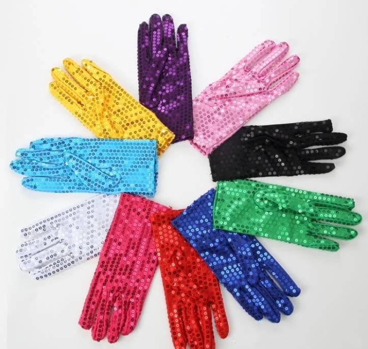 

Children finger gloves Sparkly Sequins Wrist Glove for Party Dance Stage Performance Event Kids Costume Fashion Gift SN2181