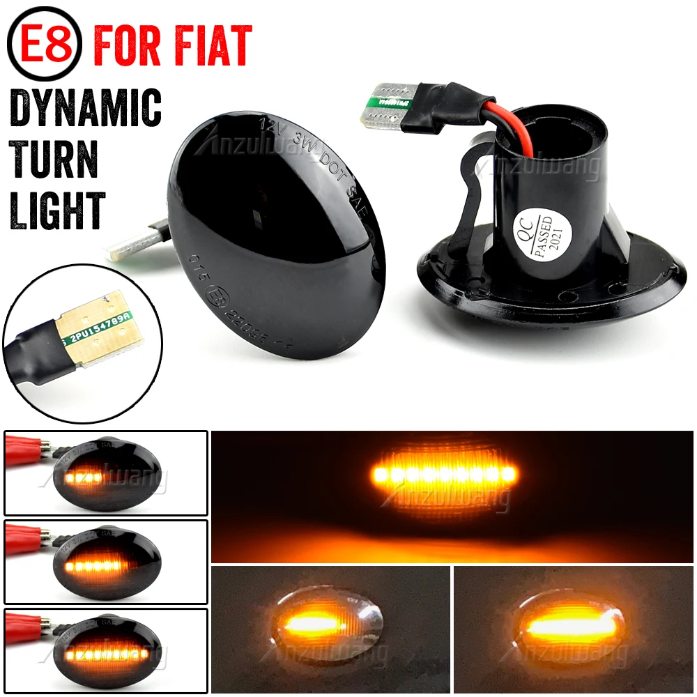 2pcs Led Dynamic Side Marker Turn Signal Light For Fiat 500 Ford