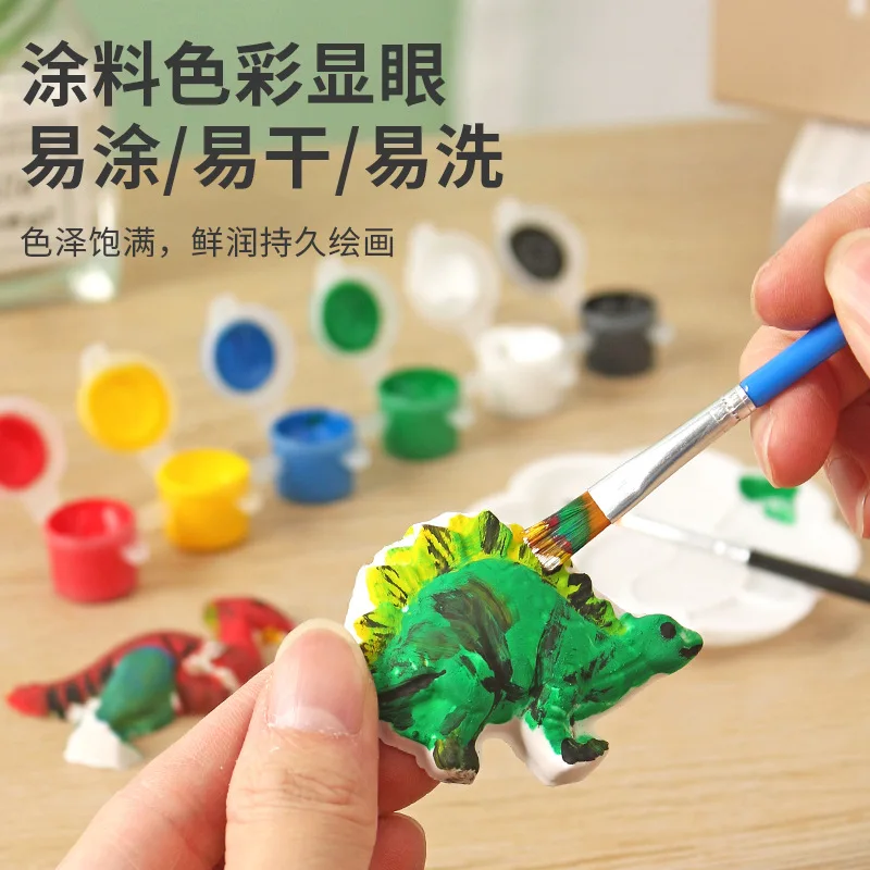 Plaster Toys To Paint Painting Kit Plaster Toys Painting Set Art Supplies Dinosaur Car DIY Crafts Plaster Art For Preschool 2