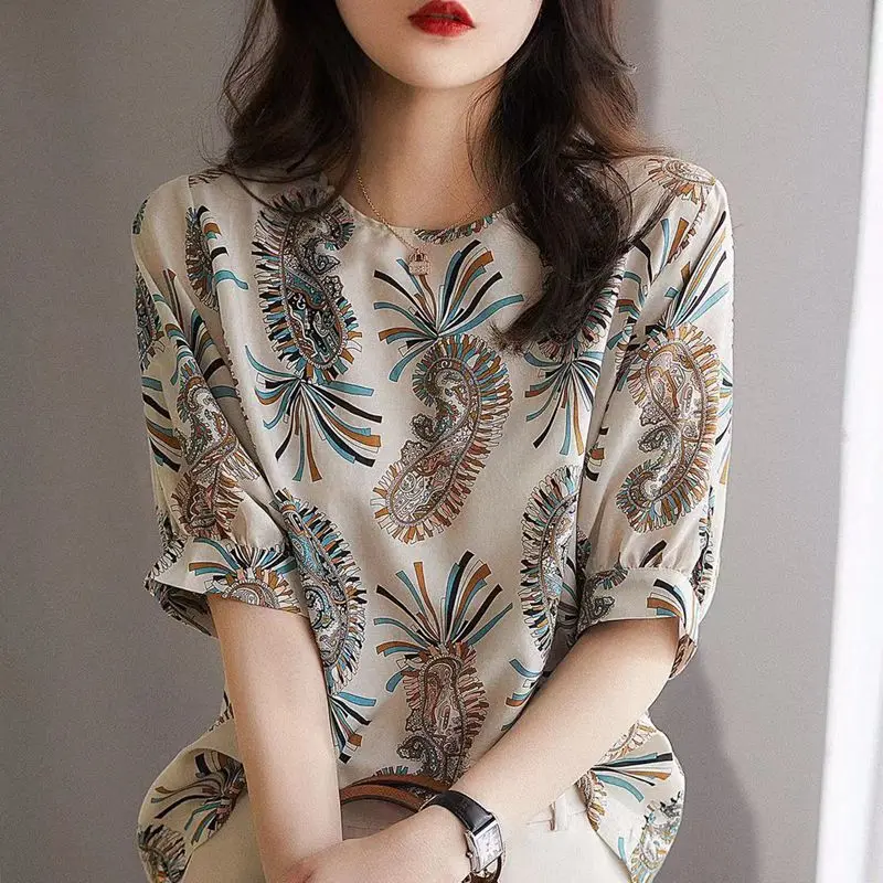 Summer Vintage 2025 Spring Korean Fashion Casual Linen Placket Lace-up Female Shirt Blouse main image 1
