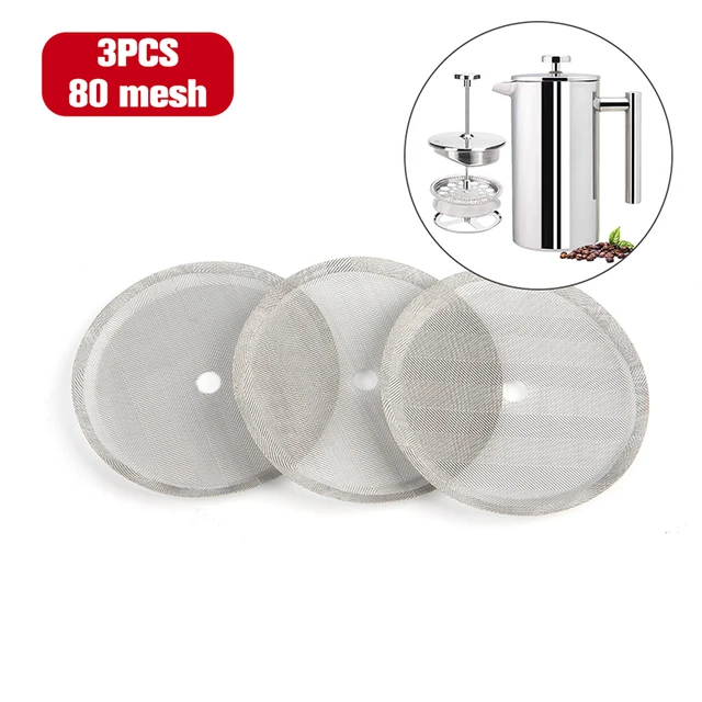3pcs 4in Cafetiere Filter Mesh 8 Cup French Press Filter Replacement Screen  French Press Replacement Coffee Filter Mesh Coffee Press Mesh Metal Coffee