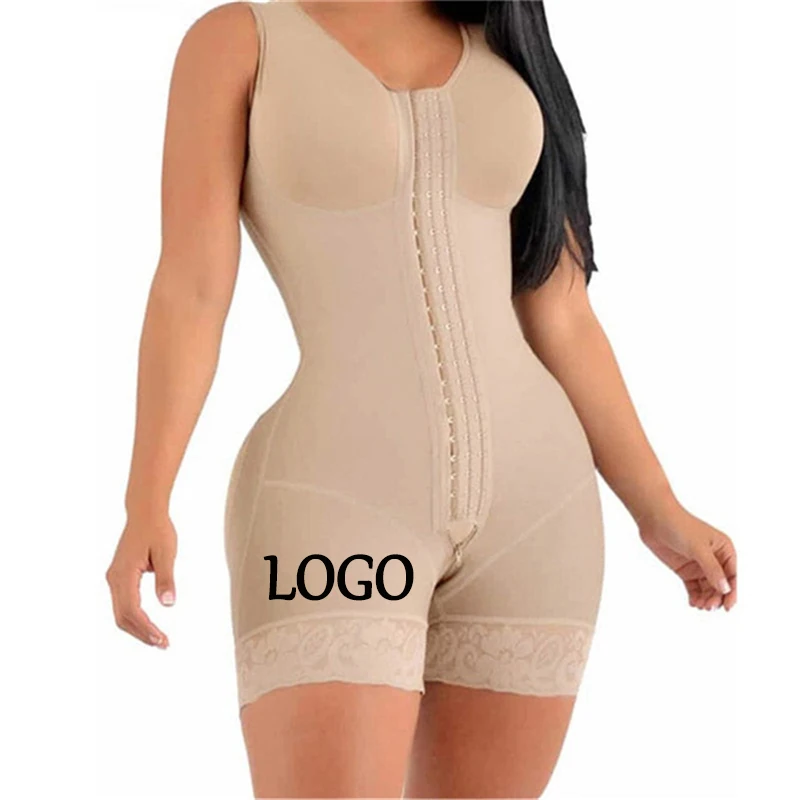 Customized Logo Print High Compression Fajas Colombianas Girdles with  Brooches Bust for Daily Post-Surgical Use Slimming Sheath - AliExpress