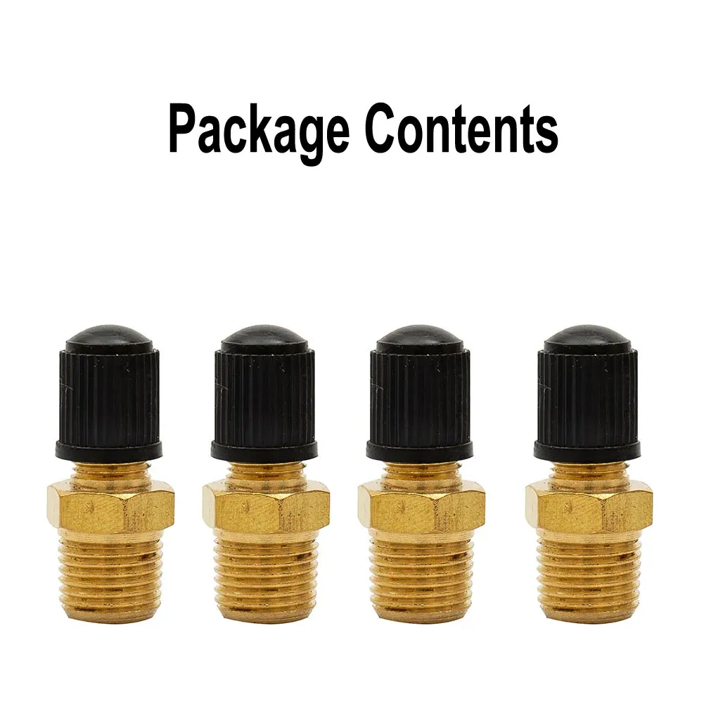 

High Quality Useful Durable Tank Fill Valves 4Pcs Accessories Air Compressor Brass Connectors Nickel Plated Parts