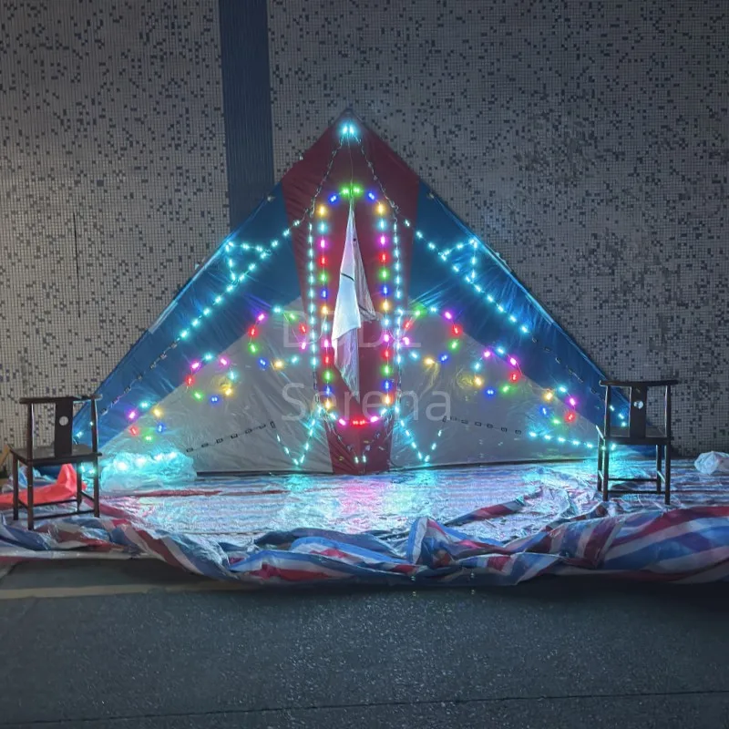 DDDZ 6 square Big Triangle night LED airplane ripstop nylon delta kite military 544 umbrella fabric delta night kite with lights S1a3f3eb5ee9448708daf22dbbb2d1c14x