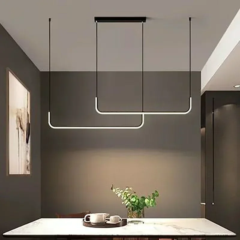 Modern LED Strip Chandelier Light Restaurant Kitchen Decor Ceiling Gold Hanging Pendants Living Room Lighting led chandelier,ceiling chandelier
