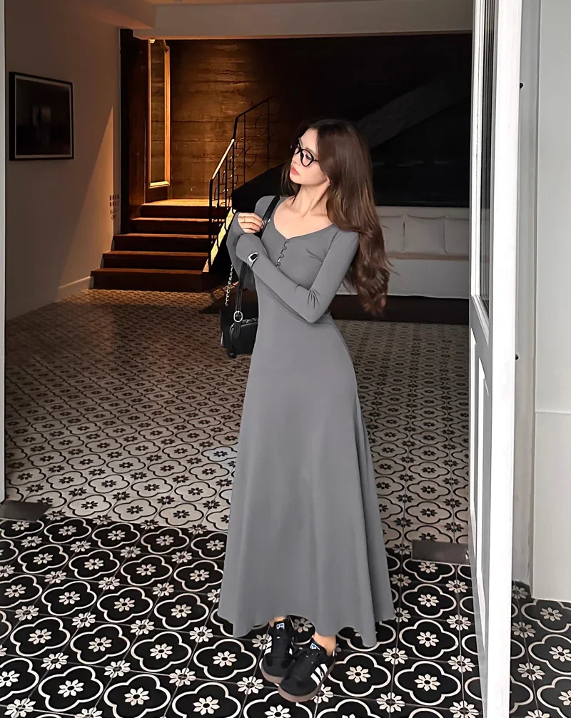 slim fit dress slacks Burgundy Chiffon Fit & Flare Maxi Dress main image 1