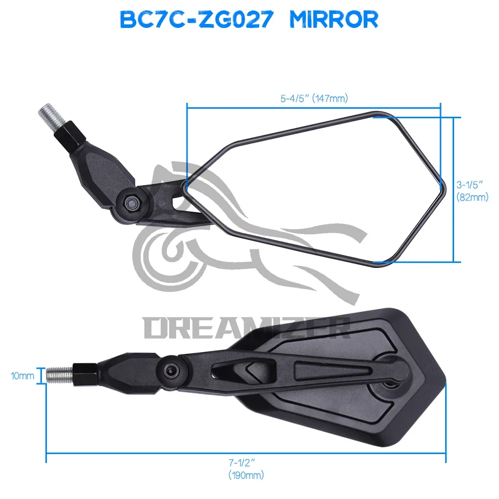 Motorcycle Rearview Mirror for Spiegel Paar Honda Yamaha Kawasaki Maverick Booster M10 Enduro KTM Suzuki