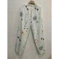 Women's Fashion Summer Plus Size 1XL-5XL  Floral Print Straight Elastic Drawstring Pocket Pants Ladise Casual Versatile Pants - Image 4
