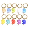 Cute Candy Color Sea Snail Charms Dangle Hoop Earrings for Women Stainless Steel Huggie Marine Organism Summer Beach Ear Jewelry 3