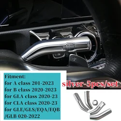 Mercedes Benz AMG Car Shift Lever and Wiper Rod Cover Trim Frame - A Class W177 19 - 213 (Silver)