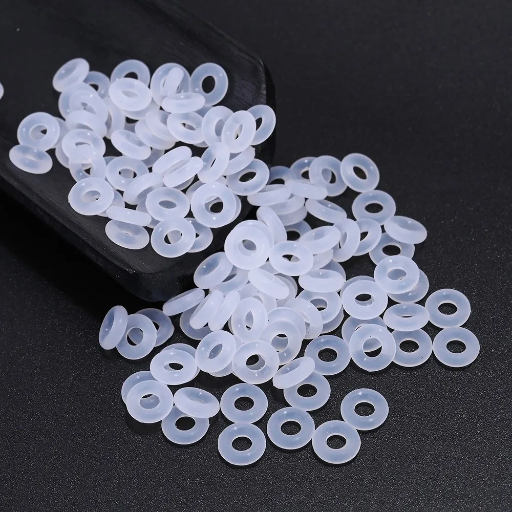 100 stücke 5/6/7/8/9/12mm Weiß Gummi O-Ring Perle Armband Silikon Dichtung Anti-verschleiß Isolierung Waterp Für Schmuck Machen Erkenntnisse – Detail 3