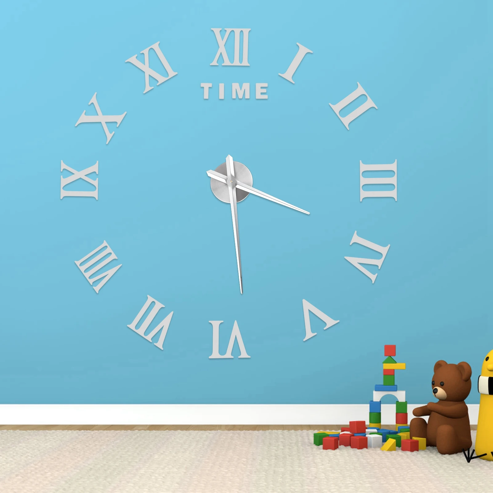 

DIY Wall Clock Frameless Mirror Surface Wall Clock For Home Living Room Decor