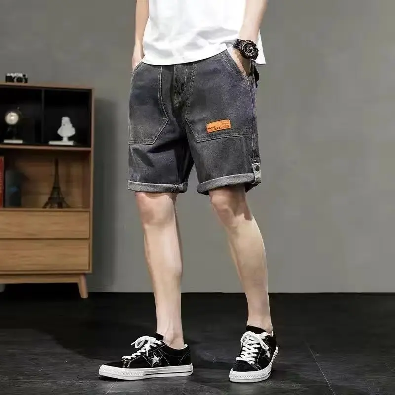 Bermuda Short Jeans Pants for Men with Pockets Man Denim Shorts