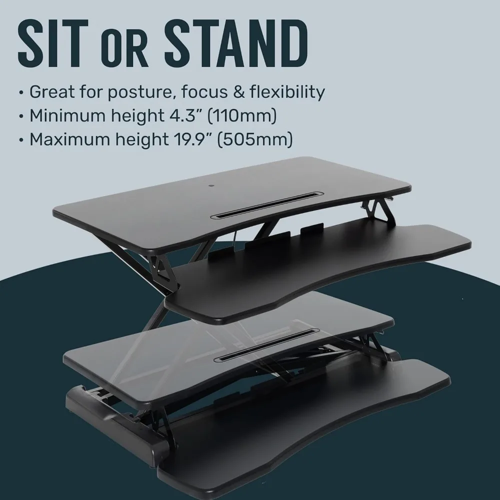 Standing Desk Converter Height Adjustable, MDF Wood, Sit Riser 3