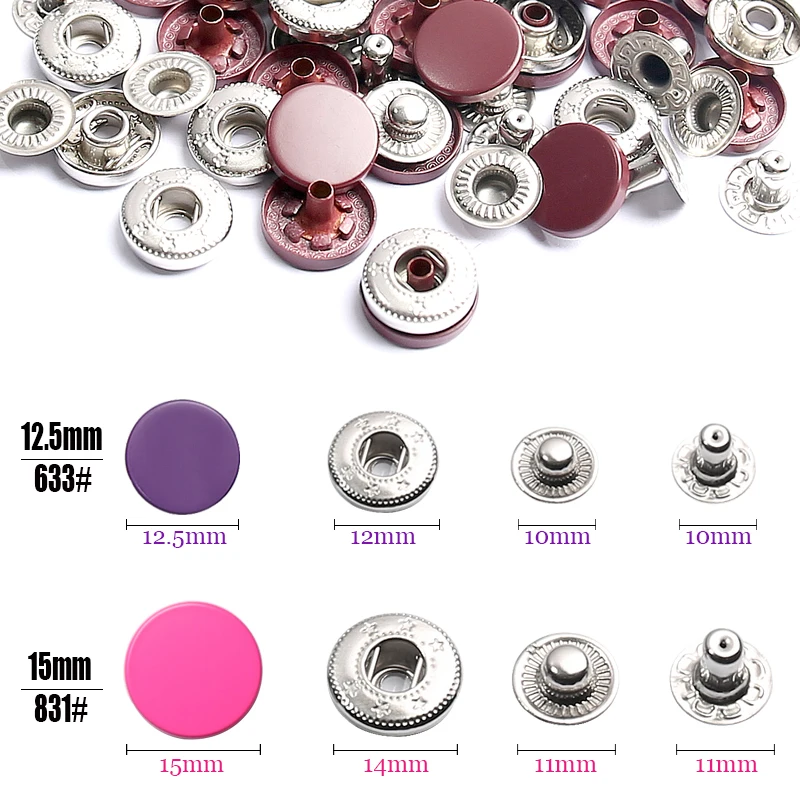 Copper Zinc Alloy Button Fasteners Studs Sewing Clasp Buttons