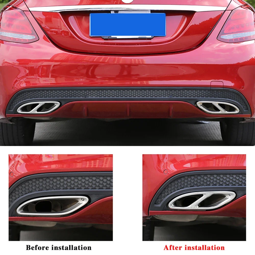 Exhaust Pipe Case Cover Trim Car exhaust cover For Mercedes Benz W204 W205 W212 W213 W176 X253 GLC GLA