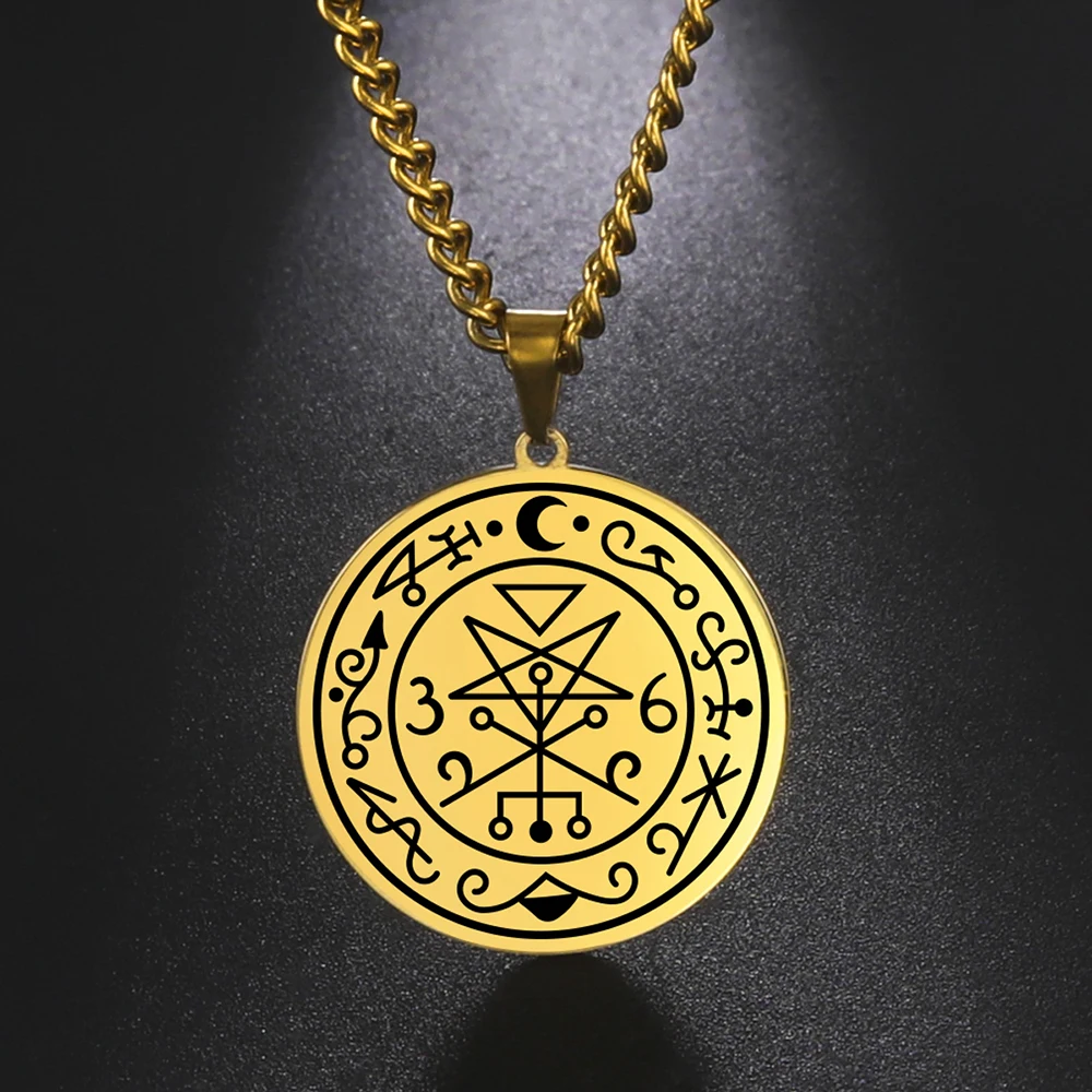Sigil of Lilith Stainless Steel Amulet - Gothic Pagan Jewelry Gift